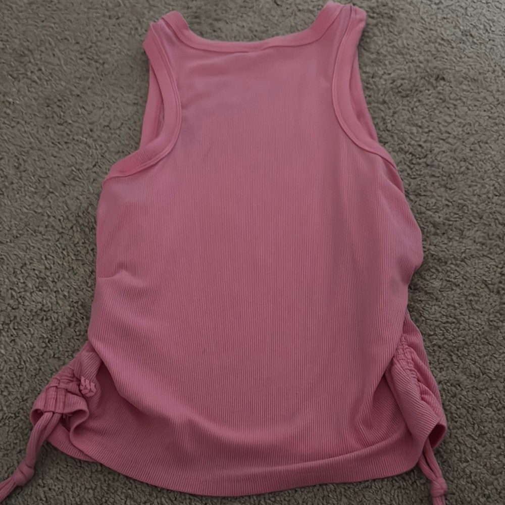 Target Pink Cut Out Ruched Tank Top - Picture 2 of 2